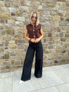 Sadie Palazzo Jeans - Dark Denim