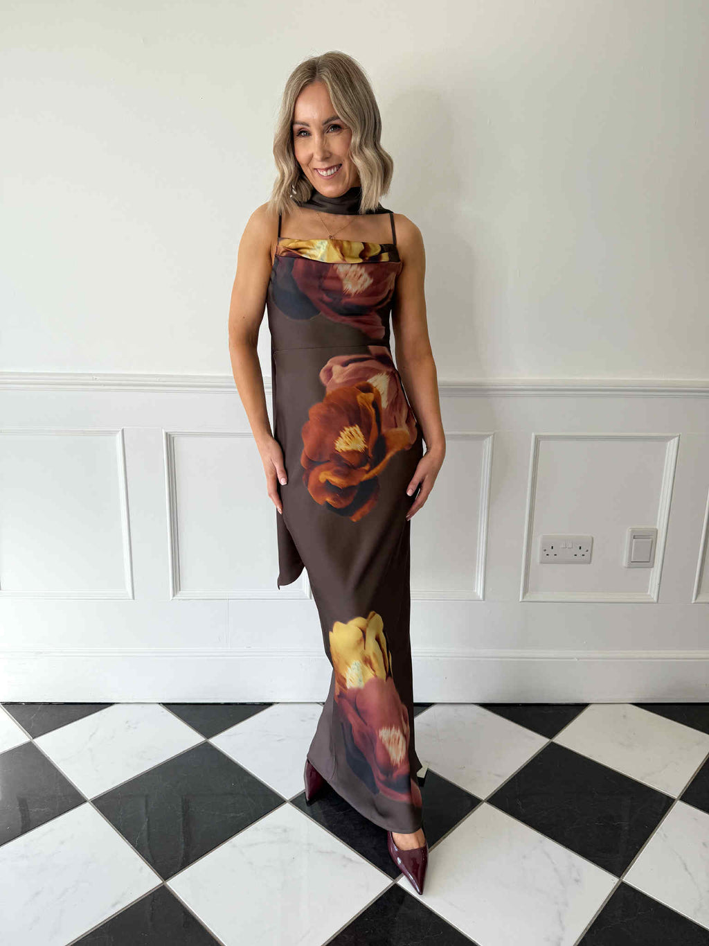 Keisha Scarf Maxi Dress - Autumn Floral