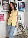 Livie Golden Button Waistcoat - Yellow