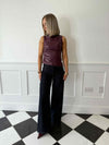 Dandy PU Sleeveless Top - Windsor Wine