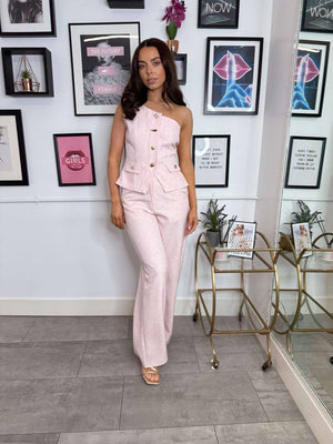 Zora One Shoulder Waistcoat - Pink