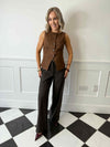 Rakel Suede Waistcoat - Brown