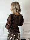 Alicia Lace Bow Top - Brown