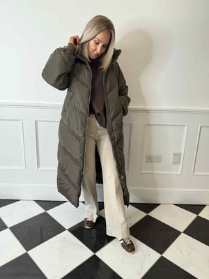 Jolie Long Puffer Coat - Morel