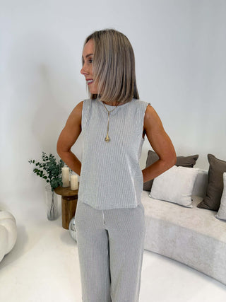 Striplo Striped Sleeveless Vest - Birch