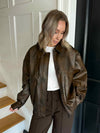 Sammie PU leather Jacket - Brown
