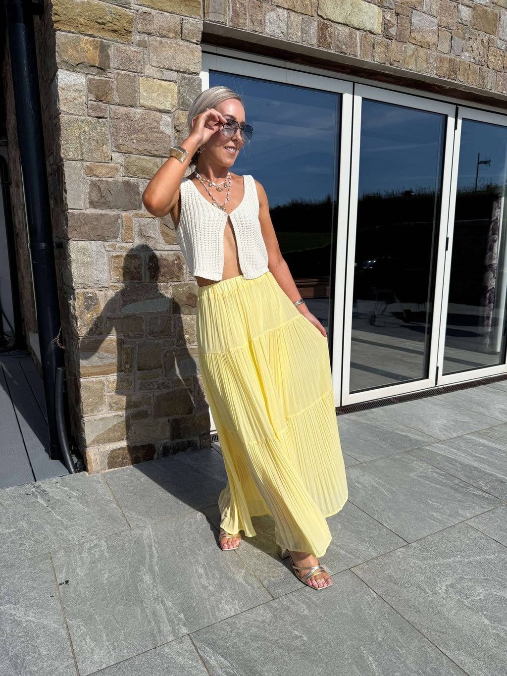 Bree Tiered Maxi Skirt - Lemon