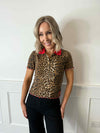 Molly Polo Neck Top - Leopard