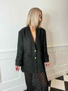 Harlee Textured Sparkle Blazer - Black