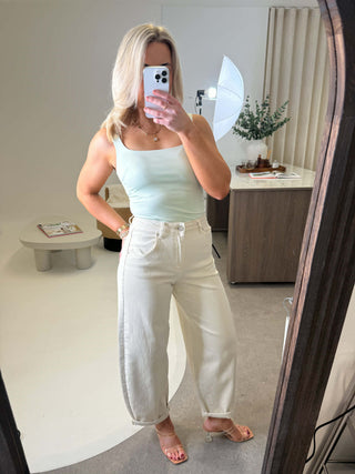 Fern Square Neck Bodysuit - Mint