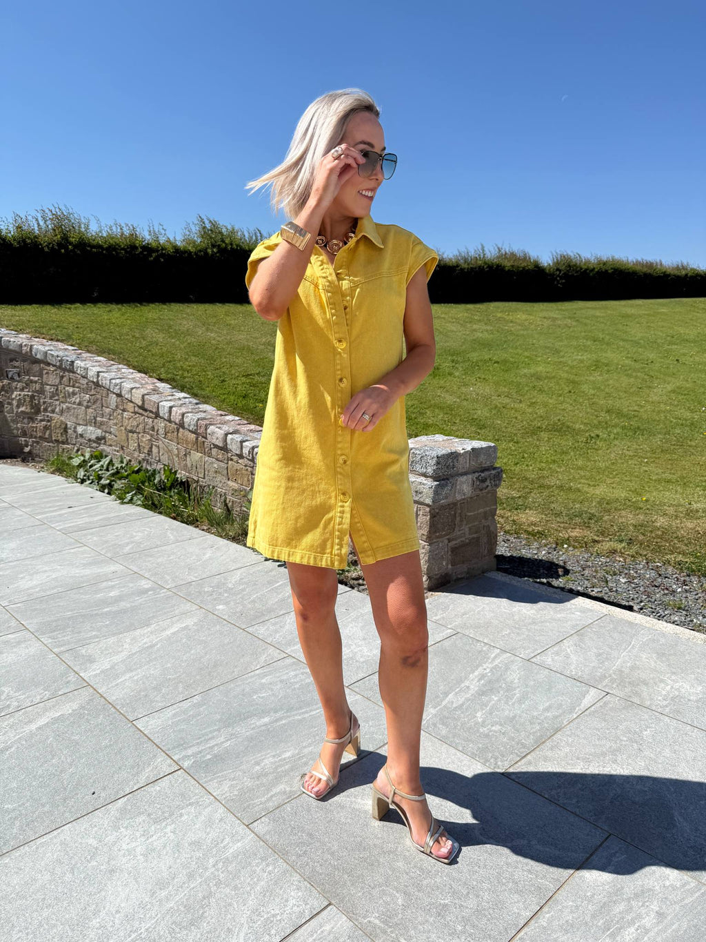 Ozzi Demin Dress - Mustard