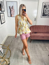 Carrie Scalloped Edge Shorts - Pink