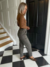 Lisa Slim Trousers - Black/Tan