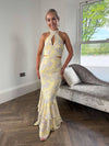 Nova Maxi Dress - Lemon and Beige Floral