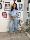 Rio Frill Collar Blouse - Blue