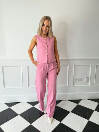 Iris Tailored Trousers - Sea Pink