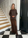 Cara Lace Maxi Skirt - Brown
