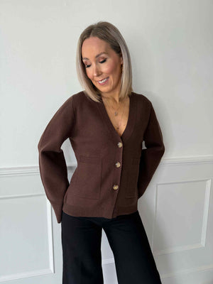 Lizzy Cardigan - Coffee