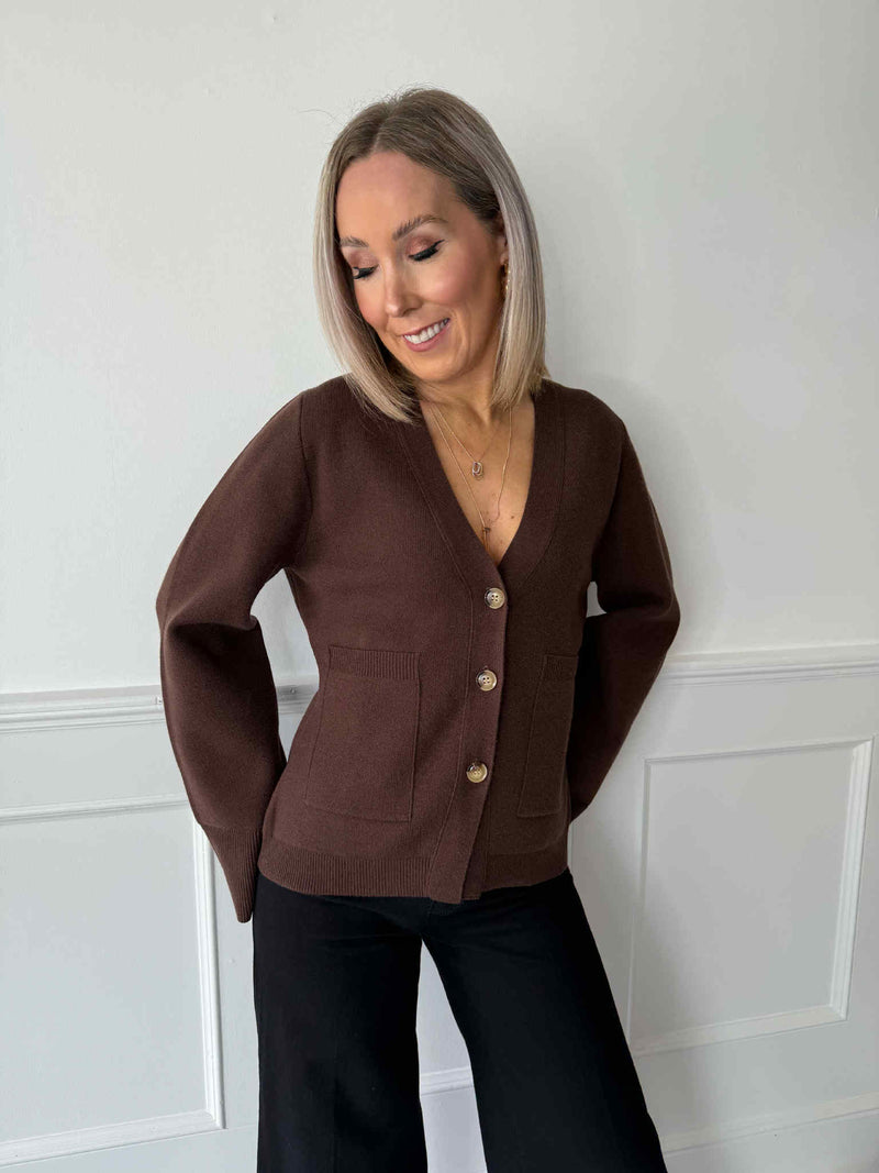 Lizzy Cardigan - Coffee