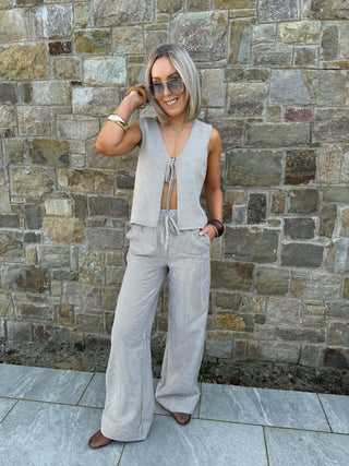 Kalea High Waist Trousers - Striped