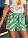 Nya Striped Shorts - Green