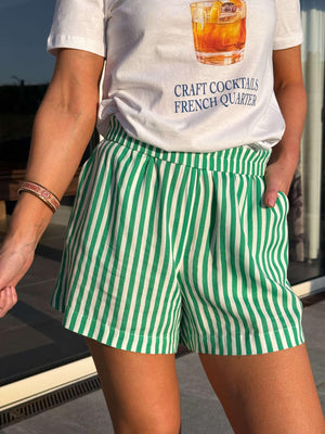 Nya Striped Shorts - Green