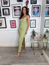 Hollie Strappy Cami Textured Maxi Dress - Green