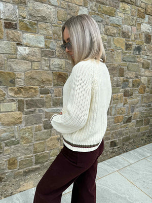 Charlie Knitted Cardigan - Cloud Dancer/Windsor