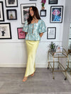 Yara Tie Front Embroidered Blouse - Blue