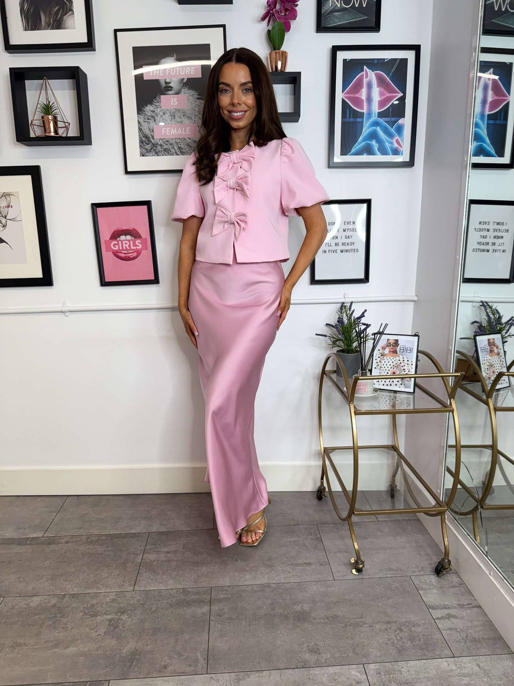 Talia Bow Jacket - Pink