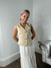Chloe Denim Asymmetrical Waistcoat - Taupe