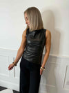 Dandy PU Sleeveless Top - Black