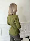 Falka Fitted Pinstripe Blazer - Sphagnum