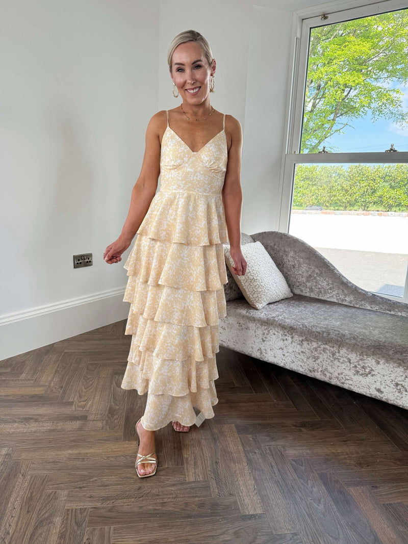 Lissy Ruffle Midaxi Dress - Yellow