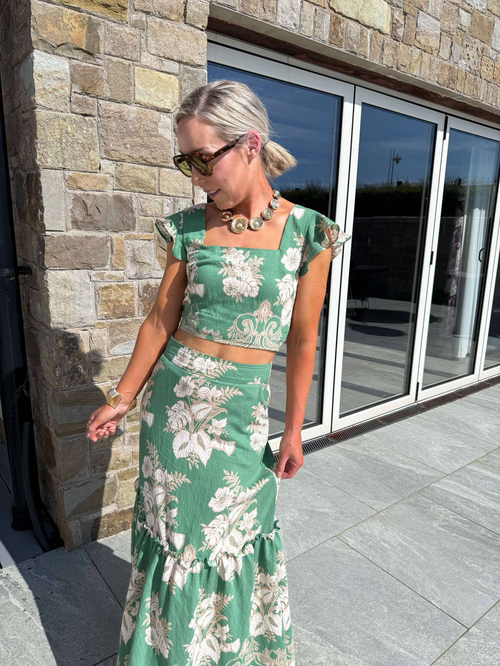 Blossom Green Floral Print Top