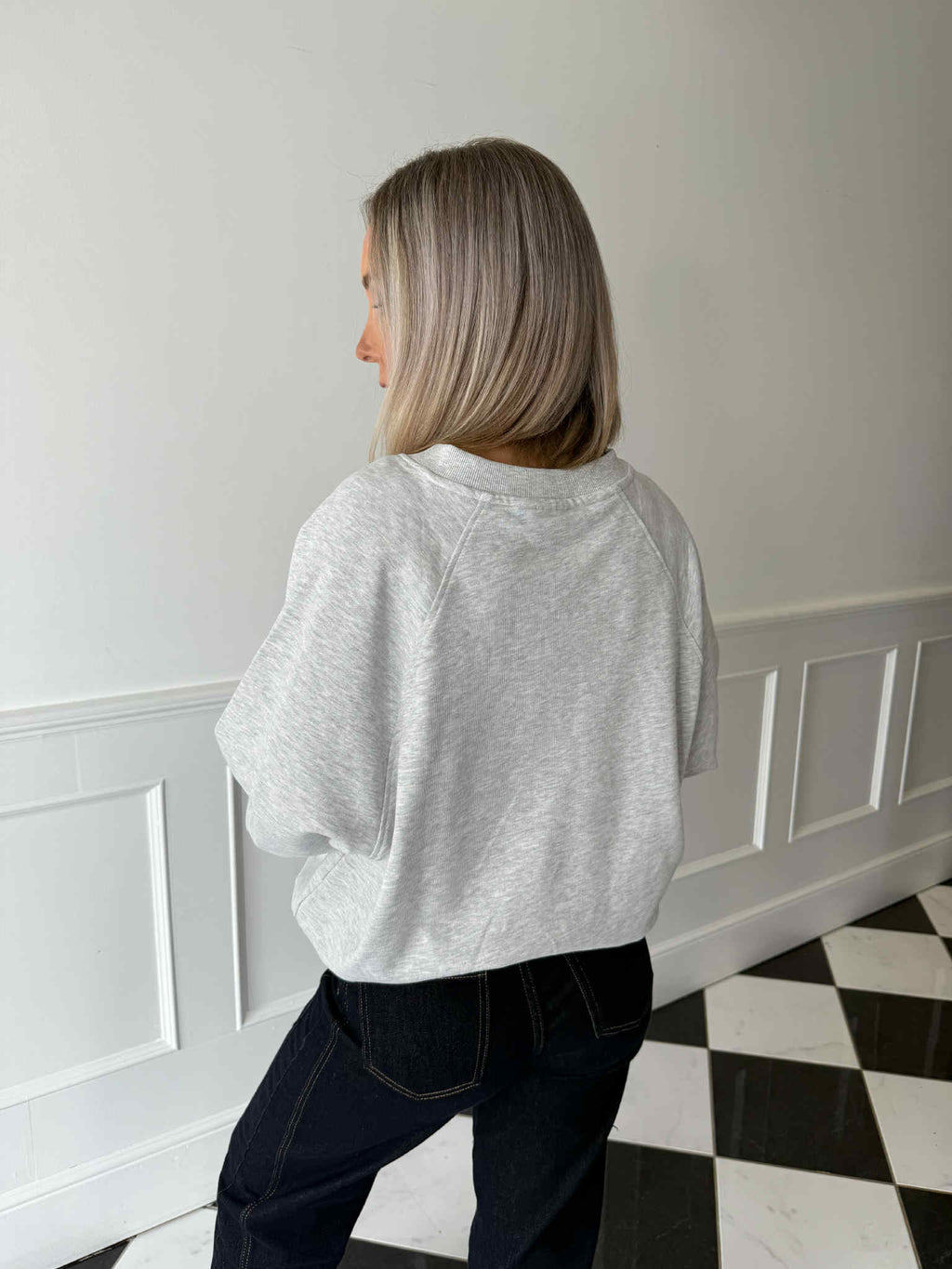 Aston V-Neck Sweater - Light Grey