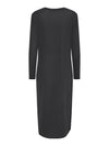 - Knotted midi dress - Round neck - Long sleeves - Knotted effect at side - Side slit details - Loose fit  MADE WITH LENZING™ ECOVERO™ The main material in this product contains a minimum of 50% LENZING™ ECOVERO™ branded viscose fibres using wood pulp sourced from sustainably managed forests and produced in a way that reduces environmental impact.