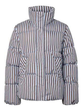 Asta Puffer Jacket - Blue/Brown Stripe