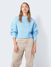 - Knitted pullover  - Round neckline  - Long sleeves with dropped shoulders  - Voluminous sleeves  - Ribbed neckline, hem and cuffs  - Chunky knit  - Made with recycled polyester  - Relaxed fit