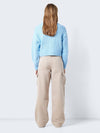 - Knitted pullover  - Round neckline  - Long sleeves with dropped shoulders  - Voluminous sleeves  - Ribbed neckline, hem and cuffs  - Chunky knit  - Made with recycled polyester  - Relaxed fit