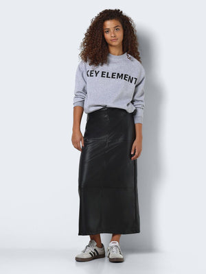 Clara PU High Waisted Skirt - Black