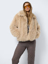 Evie Fur Jacket - Oatmeal