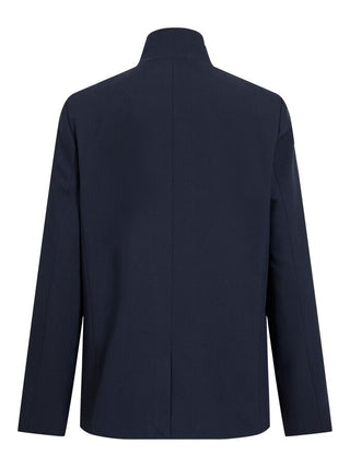 Beata Funnel Neck Tailored Blazer - Navy