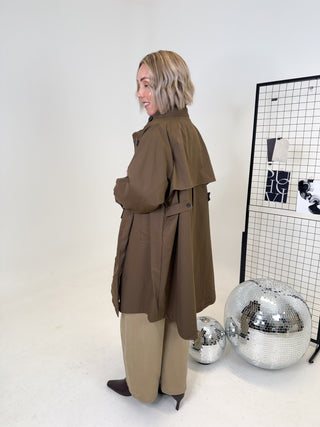 Khloe Trench Coat - Brown