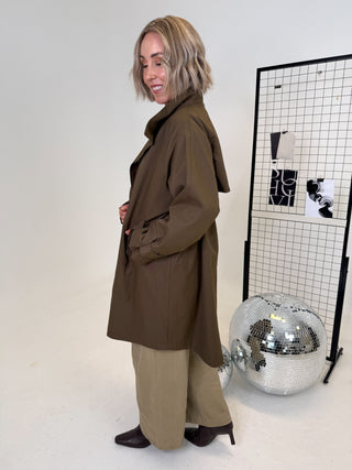 Khloe Trench Coat - Brown