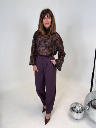 Tempre Tailored Balloon Trousers - Plum