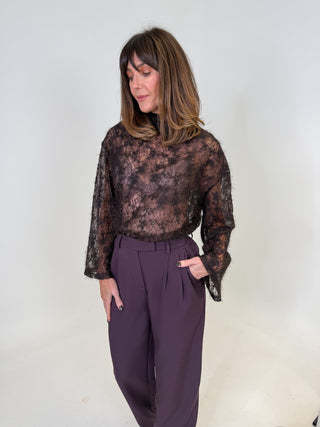 Tempre Tailored Balloon Trousers - Plum