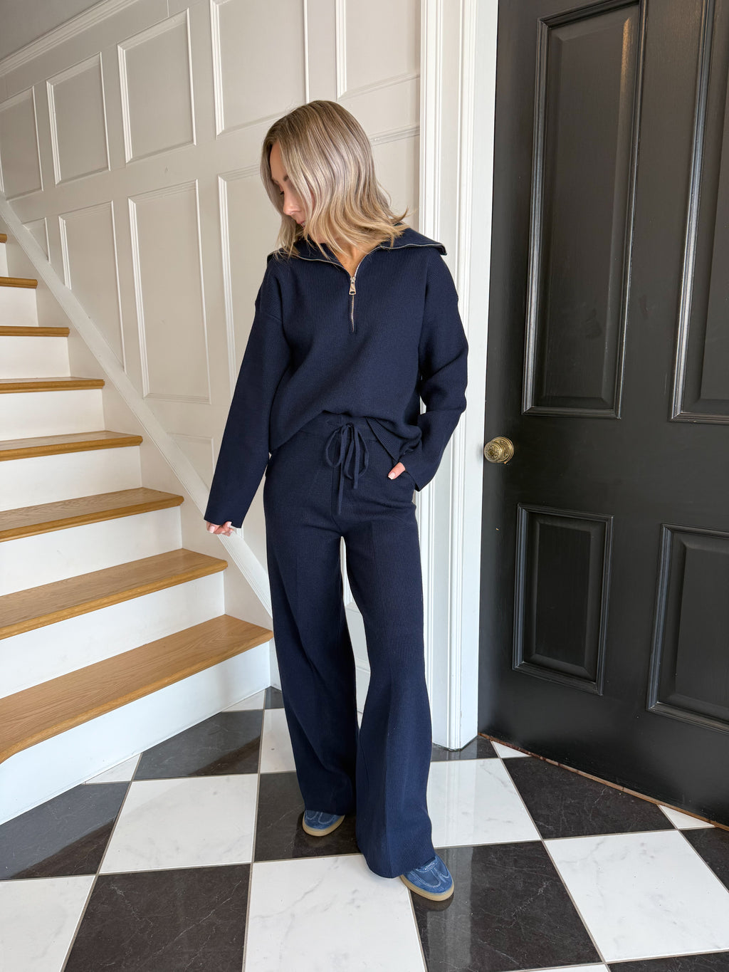 Cassie Knit Trousers - Navy