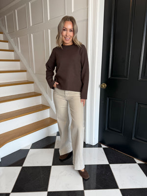 Tami Wide Leg Jeans - Taupe