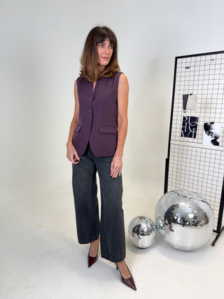 Tempre Tailored Waistcoat - Plum